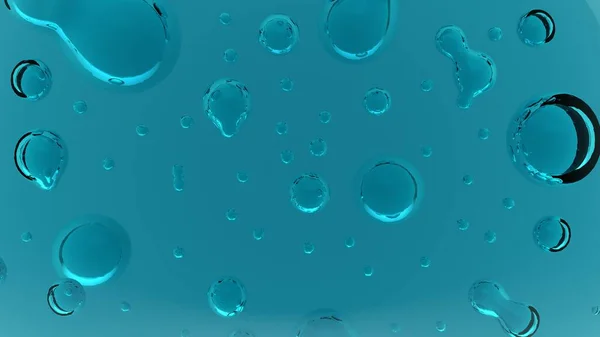 Cosmetic gel background. Blue transparent gel with texture and bubbles close up — Stock Photo, Image