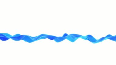 Üç boyutlu soyut dalga arkaplanı. Boş beyaz izole arkaplan üzerinde hareket eden renk dalgalı çizgi.