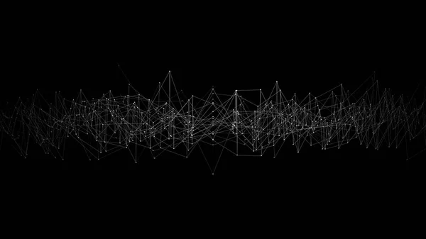 3d abstract sound wave background. Digital technology waveform on empty backdrop. Science, big data, network concept — Stok fotoğraf