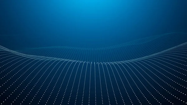 Dati 3d sfondo astratto. Tecnologia linee d'onda blu digitali su sfondo nero. Cyber, scienza, concetto di rete. — Foto Stock