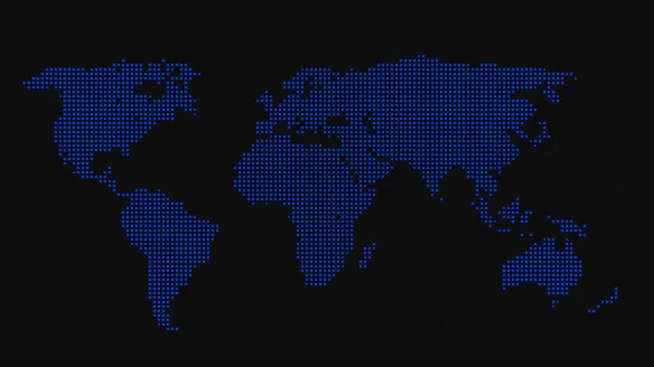 3d Pixel world map background. Digital dots in the form global earth.