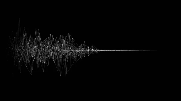 3d abstracto fondo de onda sonora. Forma de onda de tecnología digital sobre fondo vacío. Ciencia, big data, concepto de red —  Fotos de Stock