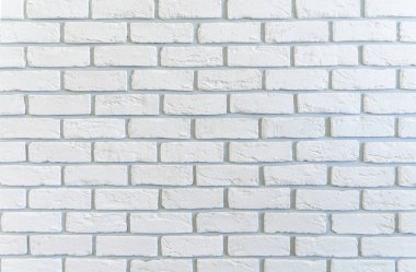 Dekoratif tuğla duvar dokusu. İç dekorasyon, dekorasyon ve tasarım için beyaz yapay tuğla