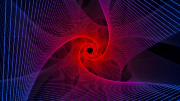 Neon fraktalen abstrakten Hintergrund. 3D geometrische futuristische psychedelische Farbkomposition — Stockfoto