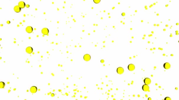 Oil Liquid Background Golden Yellow Bubbles Drops Isolated Motion Oils — Stockvideo