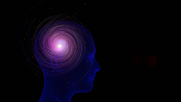 Свідомість Розум Фон Мозку Абстрактна Кольорова Сфера Цифровій Голові Розвиток — стокове фото