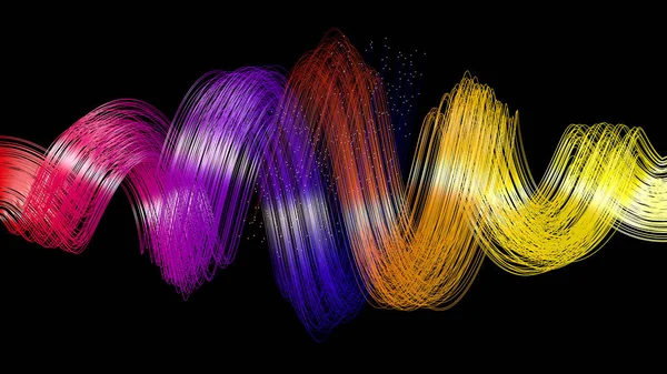 Abstracto Fondo Datos Neón Líneas Energía Brillantes Color Esferas Pulsos — Foto de Stock