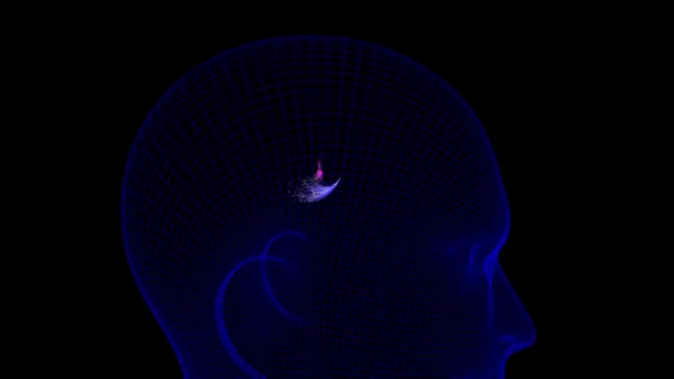 Brain Mind Konzept Menschlicher Kopf Mit Neuronen Auf Einem Leeren — Stockvideo