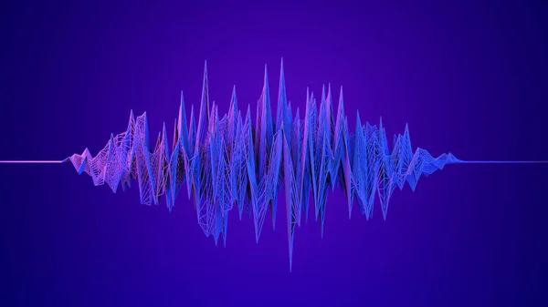 3d abstract sound wave background. Digital technology waveform on empty backdrop. Science, big data, network concept. High quality 3d illustration