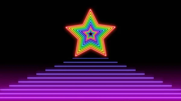 Neon Stars Laser Stage Show Background Music Fashion Party Background — Stockfoto