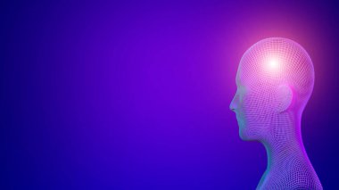 3 boyutlu bilinç, akıl, beyin geçmişi. Dijital kafada soyut renkli küre. Geliştirme, nöronlar, ağ, yapay zeka, insan biyolojisi kavramı. Yüksek kalite 3d illüstrasyon