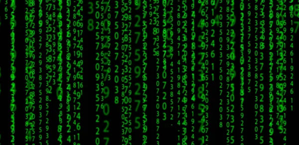 Matrix background. Green data code abstract numbers on black background. Technology, cyberpunk, network concept. High quality illustration