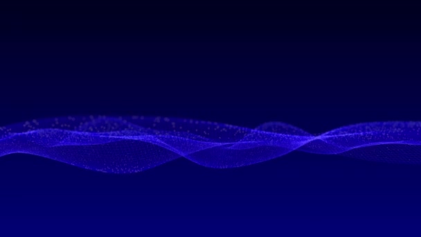 Data Wave Background Blue Abstract Technology Digital Network Flow Wave — Vídeo de Stock