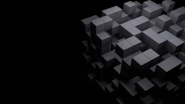 Black Abstract Technology Cube Empty Dark Background Digital Block Building — 스톡 사진