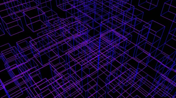 Data Abstract Background Technology Digital Blue Grid Lines Black Backdrop — 스톡 사진