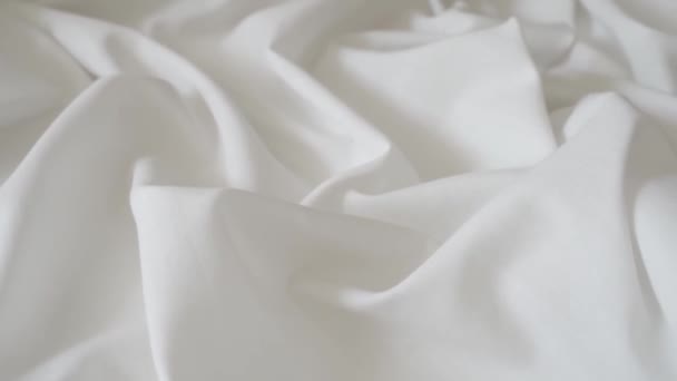 White Fabric Drapery Wavy Texture White Linen Cloth Background Morning — Stok video