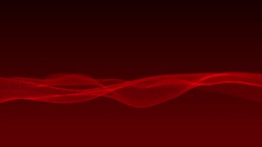 3d abstract data background. Red digital science wave network on black empty backdrop. Technology, energy, future concept. High quality 4k footage