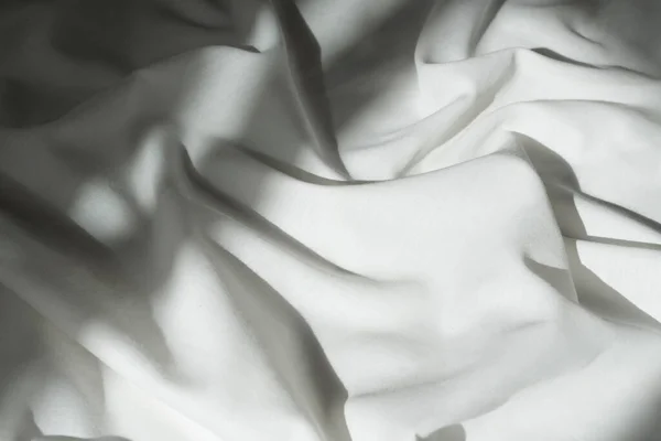 White Drapery Linen Fabric Background Texture Light Surface Fabric High — Stok Foto
