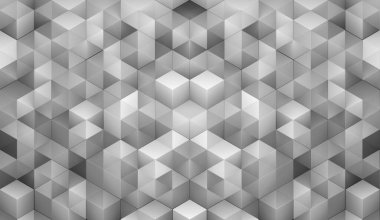 3 boyutlu küp soyut arkaplan. Beyaz izometrik dijital teknoloji ışık yüzeyinde fütürist bloklar. - Evet. Yüksek kalite 3d illüstrasyon