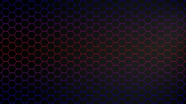 Hexágono Fondo Neón Tecnología Geometría Abstracta Fondo Oscuro Con Nido —  Fotos de Stock