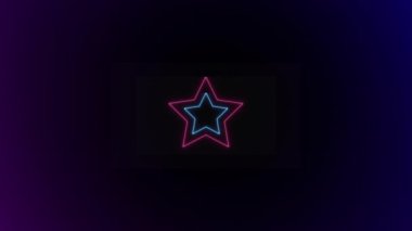 Neo soyut arkaplan. Geometrik şekilli 3D renkli parlayan yıldızlar. Pop, 80 'ler, retro, sahne, gösteri konsepti. Yüksek kalite 4k görüntü