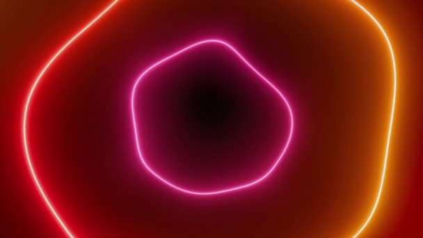 黒い背景にネオンパルス波線 滑らかな動きで明るい輝線 エネルギー 科学の視覚的概念 高品質4K映像 — ストック動画