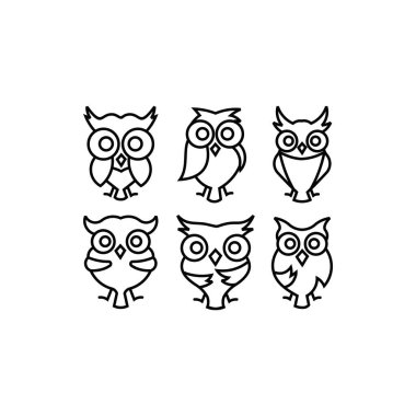  Yırtıcı baykuşun büyük baykuşu gibi ince çizgi simgelerini özetleyin