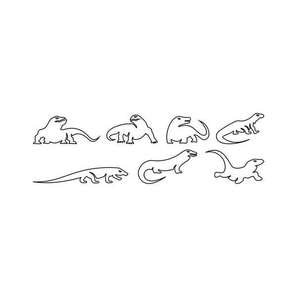 Σύμβολο Εικονίδιο Δράκος Komodo Σχέδια Διάνυσμα Δράκος Komodo Εικονίδιο Ζώο — Διανυσματικό Αρχείο