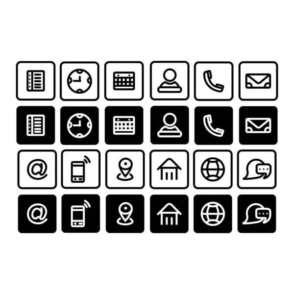 Contactez Nous Icon Set Site Web Set Icon Vector Set — Image vectorielle