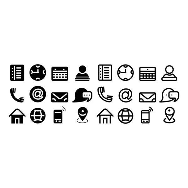 Contactez Nous Icon Set Site Web Set Icon Vector Set — Image vectorielle