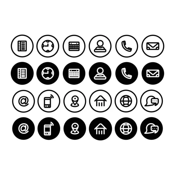 Contactez Nous Icon Set Site Web Set Icon Vector Set — Image vectorielle