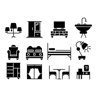 Mobilya İlgili Mobilya Vektör Hattı Simgeleri., Bu tür Simgeler Yatak, Kanepe ve daha fazla Simge içerir.