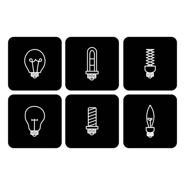 Simple Set Light Bulb Related Vector Line Icons Classic Lamp — Stock Vector