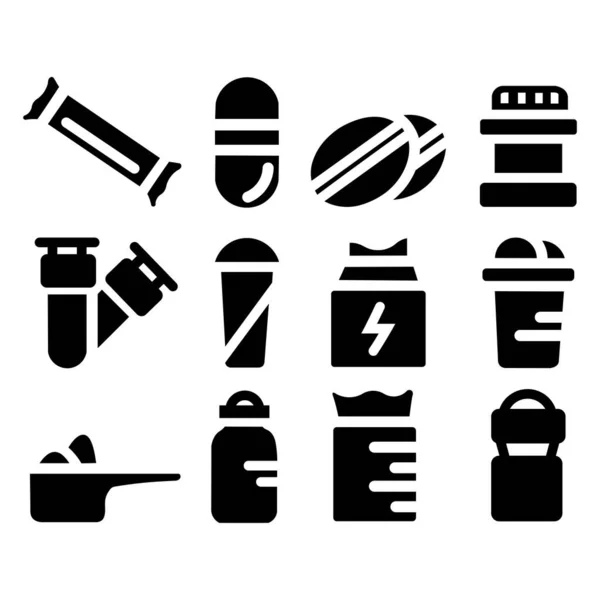 Ensemble Simple Icônes Vectorielles Liées Aux Médicaments Médicaux Ensemble Icônes — Image vectorielle