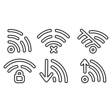 WI-FI set icons flat and wireless connection airwaves,Set of different wireless and wifi icons for design
