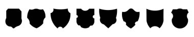 Shield icons set. Protect shield vector Black line shield icon set in Badge quality symbol Vector illustration.