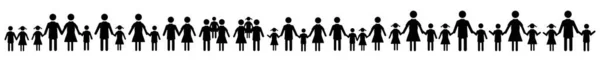 Icon Set Family Woman Man Partner Children Son Daughter Flat — Stockvektor