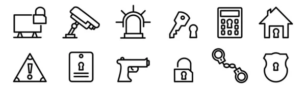 Flat Security Simple Concept Icons Set Contains Icons Protection — Stock Vector