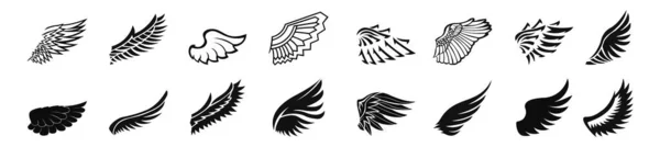 Set of blank shields with wings, Set of heraldic winged shields in different shapes with bird