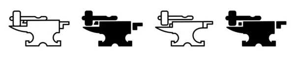 Коваля Кузня Шаблон Дизайну Логотипу Anvil Hammer Простий Дизайн Anvil — стоковий вектор