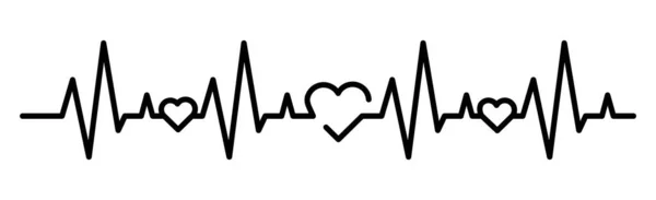 Рисунок Вектора Иконки Сердечного Ритма Набор Иконки Сердцебиения Логотипе Сердца — стоковый вектор