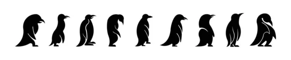 Penguin Bird Animal Silhouette Cartoon Vector Icon — Stock Vector