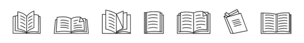 Book Icons Set Thin Line Style Vector Illustration Education Symbol — Image vectorielle