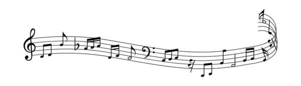 Conjunto Iconos Notas Musicales Símbolo Notas Musicales Onda Notas Musicales — Archivo Imágenes Vectoriales