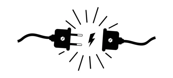 Vecteur Prise Électrique Prise Sortie Débranchées Câble Déconnexion Énergie Vecteur — Image vectorielle