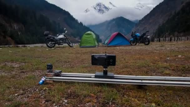 Timelapse Photographie Camping Dans Les Contreforts Himalaya Uttarakhand — Video