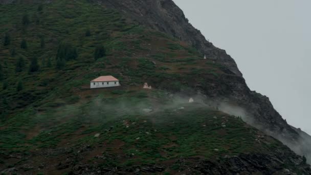 Gourou Ghantal Gompa Dans Brouillard Timelapse — Video