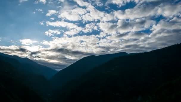 Sluneční Světlo Mracích Himalájí Timelapse — Stock video