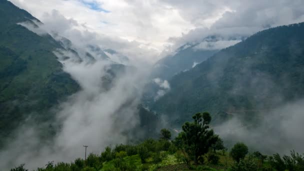 Timelapse Moving Clouds Mountain Himachal Pradesh India — Stock video