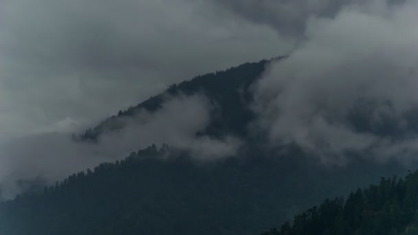 Dağdaki Hareketli Bulutların Zamanı Himachal Pradesh Hindistan — Stok video